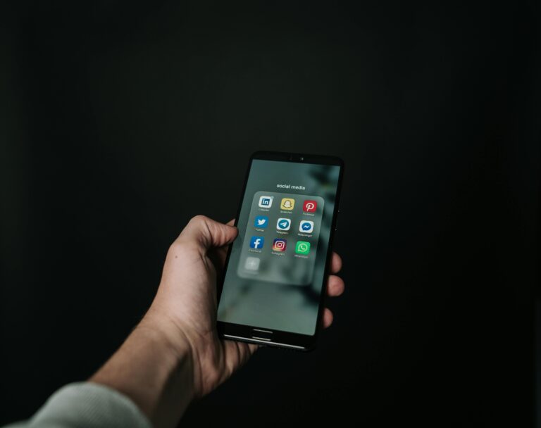 A mobile phone with social media apps