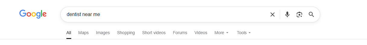 Google search of dentist near me