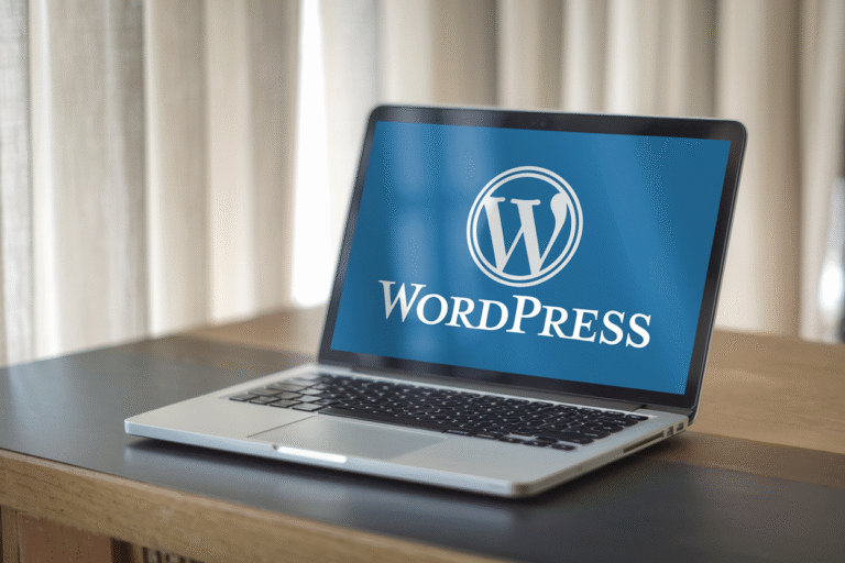 WordPress on laptop